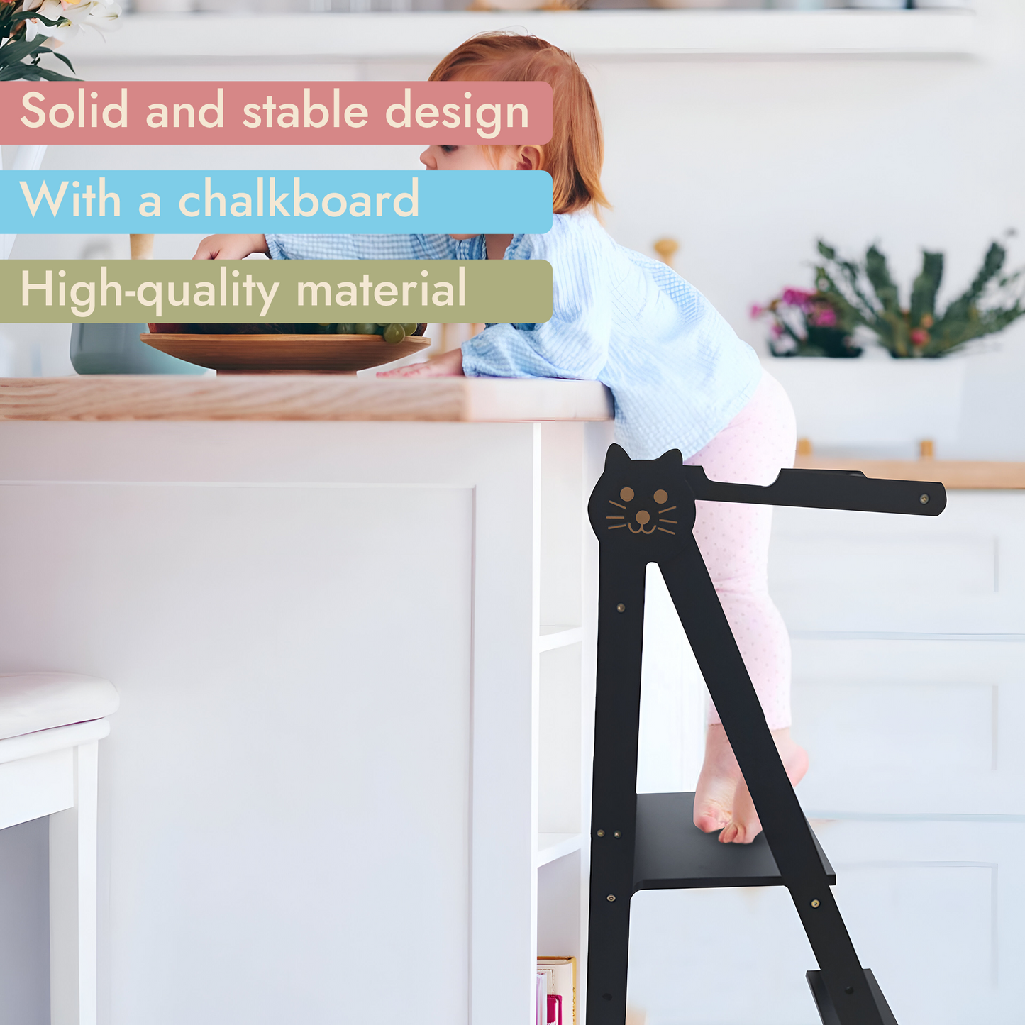 Learning tower foldable