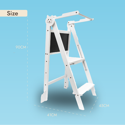 Learning tower foldable