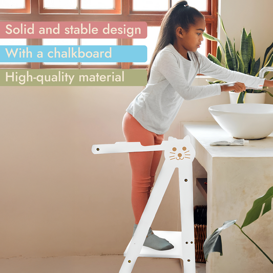 Learning tower foldable